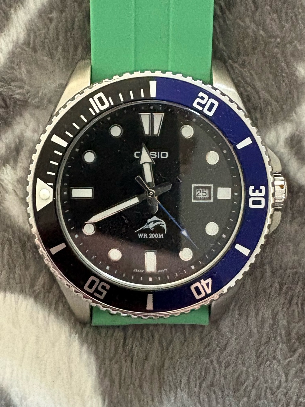 Casio Men's Sports Quartz 200m Stainless Steel/Black Resin Watch MDV106B-1A2V